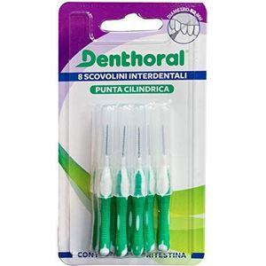 Denthoral 8 interdentale borstels met cilindrische punt, diameter 0,3 mm, met hygiënische beschermkap, 21 g