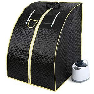 1000W, mobiele sauna,stoom sauna,draagbare sauna, 60℃（Maximaal）, Met afstandsbediening, Bevorder de bloedcirculatie (zwart)
