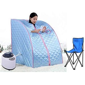 Mobiele mini stoomsauna home sauna warmtecabine stoel sauna saunacabine 99x88x76 cm (Hemelsblauw)