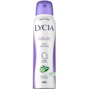 Lycia - Nature Deodorantspray, zonder aluminiumzouten, werkzaamheid 48 uur, met microspugne droog effect, komkommergeur en groene thee, 150 ml