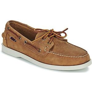 Sebago, Handgemaakte Kameel Leren Bootschoenen Bruin, Heren, Maat:43 1/2 EU