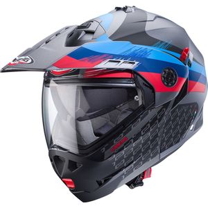 Caberg Tourmax X Sarabe, opklapbare helm, Mat Grijs/Rood/Blauw, XL