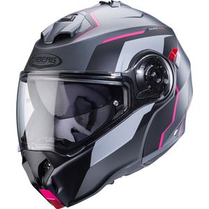 Caberg - Duke Evo - Systeemhelm - Mat Zwart Grijs Roze - Italiaans Ontwerp