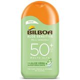 Bilboa, Zonwering voor het lichaam, Aloë Sensitive SPF 50+, hoge zonnemelk voor de gevoelige huid, formule met aloë vera, zonder alcohol, dermatologisch getest, 200 ml