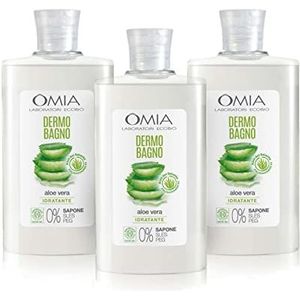 Omia Dermo Bad Eco Bio met aloë vera du salon, vochtbestendig, dermatologisch getest, veganistisch en nikkelvrij, 3 stuks, 400 ml flessen