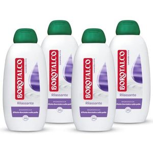 Borotalco Ontspannend douchebad lavendel en iris, schuimbad, ontspannende formule, absolute ontspanning, talkeffect op de huid, 4 flessen van 600 ml - exclusief bij Amazon