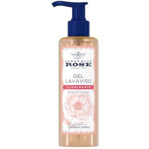 Acqua alle Rose, Lavaviso Verhelderende gel met vitamine C van rozenbottel, gezichtsreiniger voor donkere en matte huid, stimulerende werking, reinigt en stimuleert de huid dagelijks gebruik, 200 ml