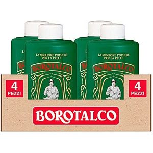 Borotalco - Talkpoeder - 4 flessen van elk 200 g - Super Absorberend en Verfrissend