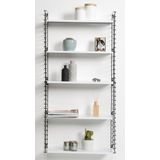 Tomado - Wandrek - Zwart & Wit - Boekenrek - 70x21x68cm - Uitbreidbaar