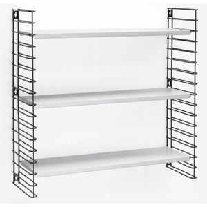 Tomado - Wandrek - Zwart & Wit - Boekenrek - 70x21x68cm - Uitbreidbaar
