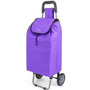 Metaltex Daphne Shopping Trolley-Paars, Epoxy gecoat staal, 40 L capaciteit