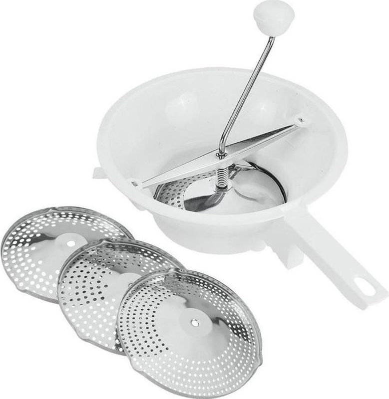 Metaltex - Passeerzeef - groentezeef - 24 cm - 3 bladen inbegrepen - handig in gebruik