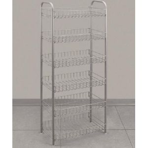 Voorraadrek chroom 6 etages zilver Metaal Metaltex Keukentrolley (106.0000cm x cm)