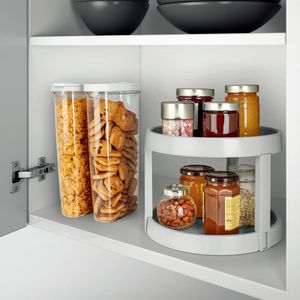 Metaltex - Kruidenrek Staand Draaibaar - Keuken Organizer - Kruidenrek - 2 Etages - Kunststof - 28x21 cm
