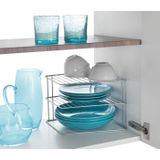 Tomado Metaltex - Keukenkastrek - 2-laags - Zilvergrijs - 25x25x19 cm - 5 jaar garantie