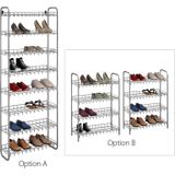 Metaltex - Schoenenrek - Schoenenkast - Schoenen opbergsysteem - 8 lagen - Wit - Met Wandfixatie - 24 Paar Schoenen