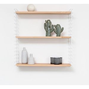 Tomado - Wandrek - Hout & Wit - Boekenrek - 70x21x68cm - Uitbreidbaar