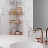 Metaltex - Doucherek - hoek - 3-laags - koperkleurig