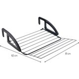 Metaltex  Bries Droogrek - 6m Drooglengte - Ophangbaar - Zwart