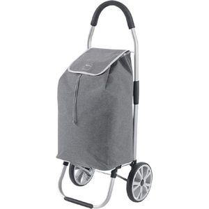 Metaltex - Shopper / Boodschappenwagen - Magnolia - Inhoud 45L - Denim Grijs - Zeer licht aluminium - Opvouwbaar - Ergonomisch Handvat - Grote wielen 20cm diameter