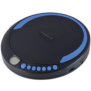 Majestic DM 1550 MP3 CD-speler met antishock-functie, hoofdtelefoonaansluiting, in-ear hoofdtelefoon, zwart/blauw