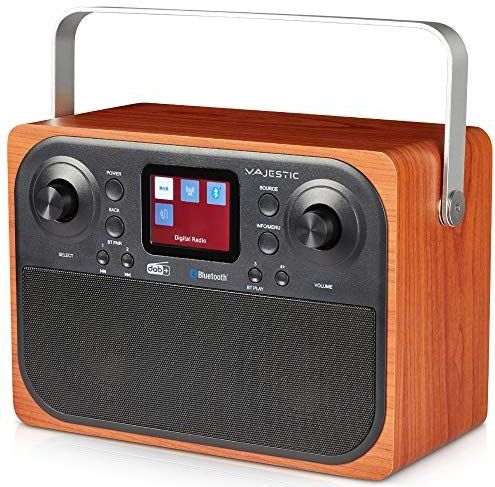 Majestic - RT-197 - DAB Radio - Zwart - Hout - Digitale Klok - Bluetooth