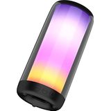 Majestic ORION Bluetooth-luidspreker, oplaadbaar, 360° LED-lichtspellen, USB/microSD/AUX-IN, geïntegreerde microfoon voor handsfree bellen, zwart