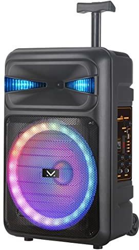 Majestic FIRE T5 - Trolley Bluetooth 5.0, kleurrijke ledlampen, USB/microSD/AUX-IN/MIC, microfoon, afstandsbediening, oplaadbare batterij, TWS-functie, handgreep en wielen voor transport.