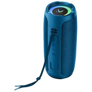 MAJESTIC Flash Bluetooth-luidspreker, LED-verlichting, meerkleurig, USB/microSD/AUX-ingangen, oplaadbare batterij, TWS-functie, blauw