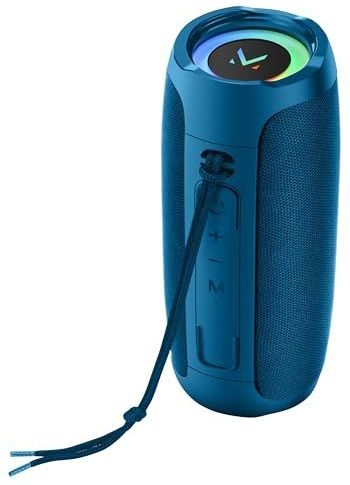 MAJESTIC Flash Bluetooth-luidspreker, LED-verlichting, meerkleurig, USB/microSD/AUX-ingangen, oplaadbare batterij, TWS-functie, blauw