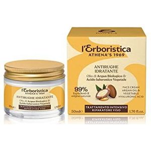 L'Herboristic Athena's - Anti-rimpel gezichtscrème - Hyaluronzuur voor gezicht met arganolie, sheaboter, jojoba-olie en ginko biloba - hydraterende gezichtscrème voor gemengde huid - 50 ml