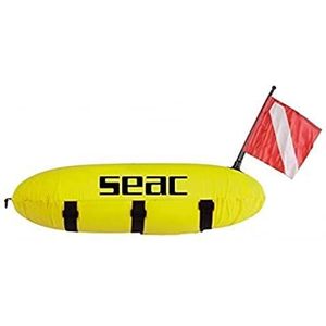 SEAC Torpedo Unisex zwemring met vlag voor duiken, spinvissen en vrijduiken, geel, eenheidsmaat