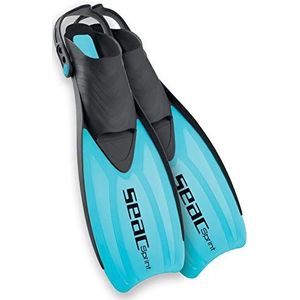 Seac Verstelbare Sprint zwemvliezen met riem met hoge flexibiliteit voor snorkelen en zwemmen, het hele gezin, blauw, M/L