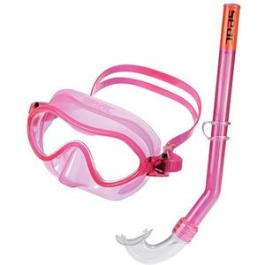 SEAC Baia Uniseks set voor kinderen van 4 tot 8 jaar, met snorkelmasker en snorkelmasker, roze