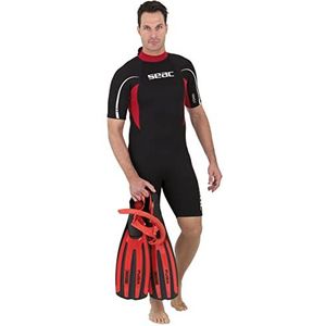 Seac Relax Shorty 2,2 mm, ideaal voor snorkelen, duiken, zwemmen en activiteiten voor dames, zwart/roze, L