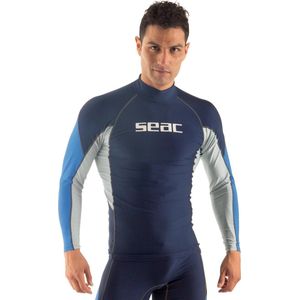 Seac RAA Long Evo Man Rash Guard Zwemshirt met lange mouwen voor snorkelen en zwemmen, Blauw