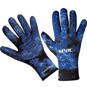 SEAC Anatomic Gloves neopreen duikhandschoenen, 3,5 mm, voor onderwatervissen, uniseks, volwassenen, camo blauw, L