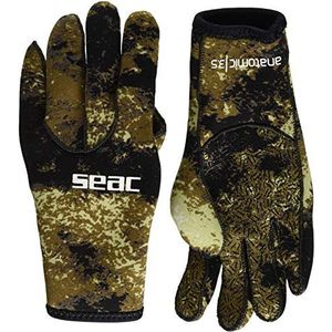 SEAC Anatomic Camo Gloves 3,5 mm neopreen duikhandschoenen voor snorkelvissen, uniseks, volwassenen, camo, bruin, L