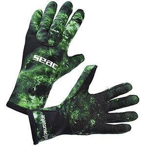 SEAC Anatomic Gloves neopreen duikhandschoenen, 3,5 mm, voor onderwatervissen, uniseks, volwassenen, camo groen, S