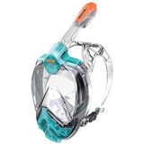 SEAC Libera, Nieuwe Generatie Geïntegreerd Snorkelmasker, Hypoallergeen, Siliconen, Snelsluiting, 3 Maten, Aquamarine/Oranje