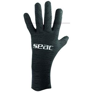 SEAC Ultraflex neopreen handschoenen, elastisch, 2 mm, voor snorkelen en snorkelen, antislip, uniseks, volwassenen, zwart, XL