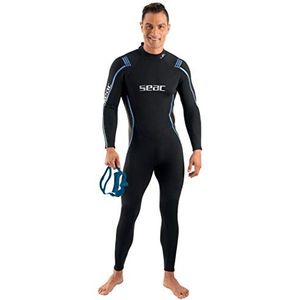 SEAC Feel Wetsuit met ritssluiting, ultra-elastisch, 3 mm, voor duiken, snorkelen, apneu en heren, zwart, maat S