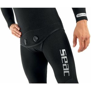 Seac Black Shark wetsuit voor duik- en apnea-vissen, 5 mm, tweedelig, binnengedeelte van splitleer voor heren