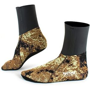 SEAC Skin Thermosokken voor apneu en vissen, 3 mm, camouflage, uniseks, volwassenen, camo bruin