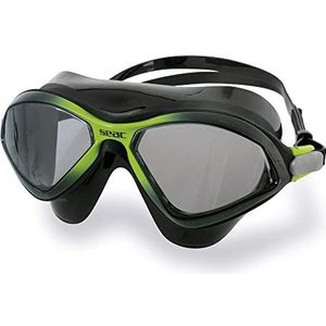 SEAC Diablo Nuoto-masker, anti-condens, siliconen, voor zwembad en open water, uniseks, volwassenen, zwart/limoen, LF, standaard