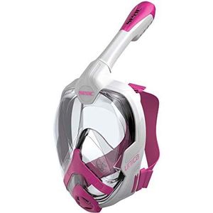 SEAC Unica Volgelaatsmasker Subaquea Full Face 180° met tas voor kinderen en volwassenen, wit, roze, junior