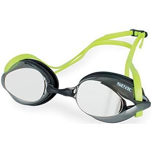 SEAC Uniseks zwembril voor dames en heren, zonwering voor de ogen, perfect voor vrij water, zwart/geel, LS, standaard
