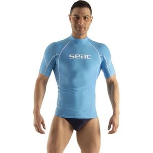 Seac RAA Short Evo rashguard met korte mouwen voor heren - UV zwem en snorkeltop - Lichtblauw - M