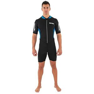 Seac Look Man Shorty Wetsuit voor heren, voor duiken, snorkelen en wateractiviteiten, 2,5 mm neopreen, zwart/blauw, L