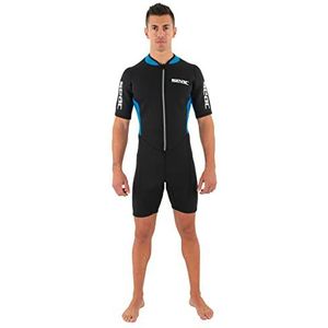 Seac Look Man heren Shorty wetsuit voor duiken, snorkelen en wateractiviteiten, 2,5 mm neopreen, zwart/blauw, XXXL